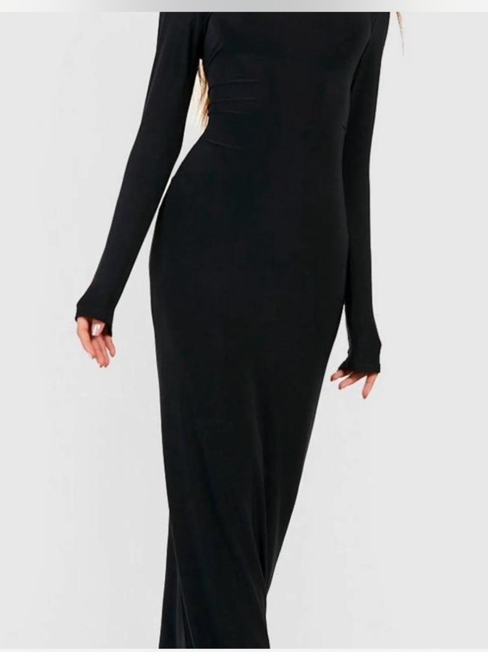 Black Long Sleeve Maxi Dress - Elegant Evening Dress